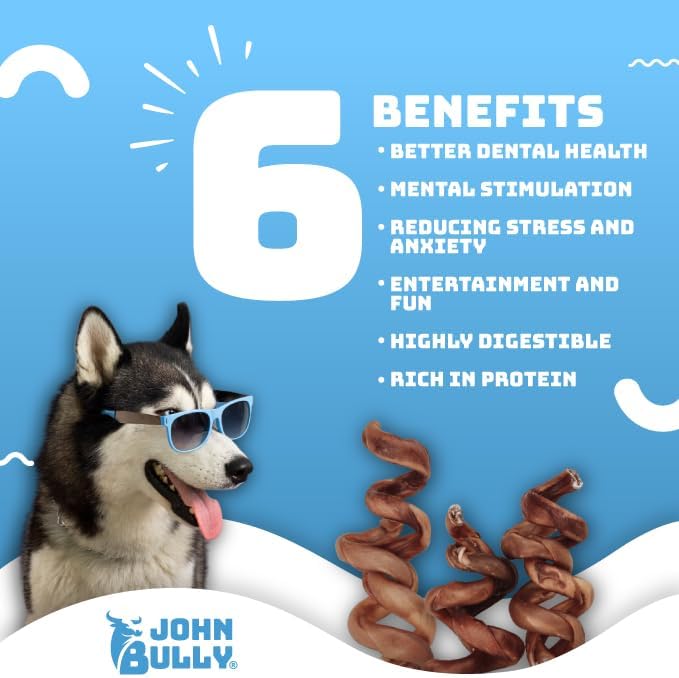 john bully Collagen Spring 5"-6", The Best Option for Your Dog, 100% Natural, Rich in Protein, Highly Digestible, Gluten Free,Premium Grade Quality,Odor Free The Real Collagen