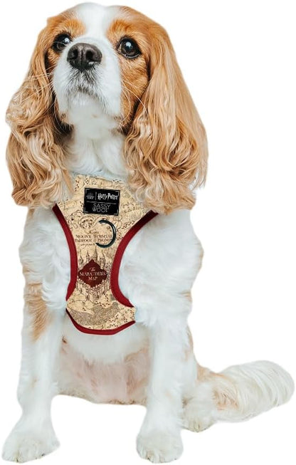 Sassy Woof Dog Adjustable Harness - Harry Potter™ Marauder's Map™ - S, Breathable Mesh, No Pull Design with Two D-Rings, Perfect for Small Dogs and Puppies - Officially Licensed