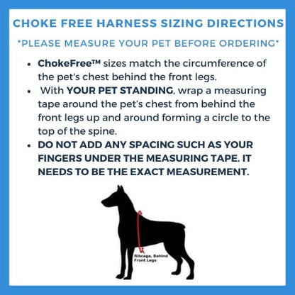 ChokeFree Velpro Mesh Pet Shoulder Harness Collar, 15"-16", Blue