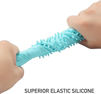 Srtood Pet Grooming Magic Gloves, Dog Cat Bathing Shampoo Brush, Silicone Hair Removal Gloves with Thick High Density Teeth for Bathing and Messaging, Double-Side Scrubbing Gloves for Shedding