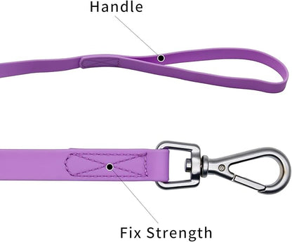 Waterproof Dog Training Leash 50FT 30FT 15FT 10FT 5FT Heavy Duty Recall Long Lead for Large Medium Small Dogs (15FT, Purple)