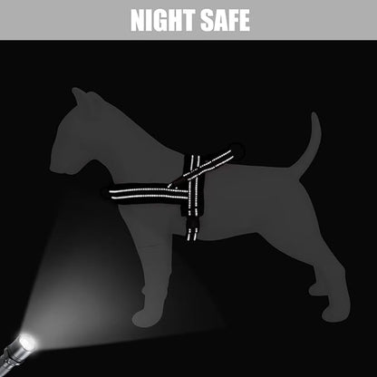 Didog Soft Flannel Padded Dog Vest Harness, No Pull/Quick Fit Reflective Dog Strap Harness, Easy for Training Walking (XXS:Chest 12-15", Black)