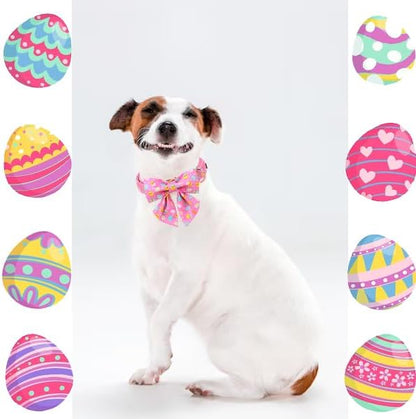 Unique style paws Easter Dog Collar with Bow Easter Eggs Chicken Collar with Flower for Small Medium Large Boys Girls Dogs