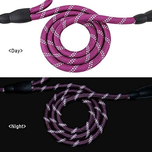 Plutus Pet Rope Dog Leash 6ft Long,Traffic Padded Two Handle,Heavy Duty,Reflective Double Handles Lead for Control Safety Training,Leashes for Large Dogs or Medium Dogs,Dual Handles Leads(Purple)