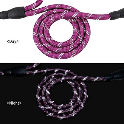Plutus Pet Rope Dog Leash 6ft Long,Traffic Padded Two Handle,Heavy Duty,Reflective Double Handles Lead for Control Safety Training,Leashes for Large Dogs or Medium Dogs,Dual Handles Leads(Purple)