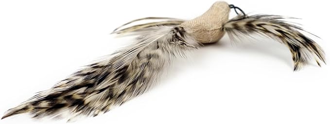 TTcat Feather Cat Toy Attachments,4 Pcs Simulation Flying Birds Refills, Cat Toys Replacement Feathers for Cat Kitten Wand.