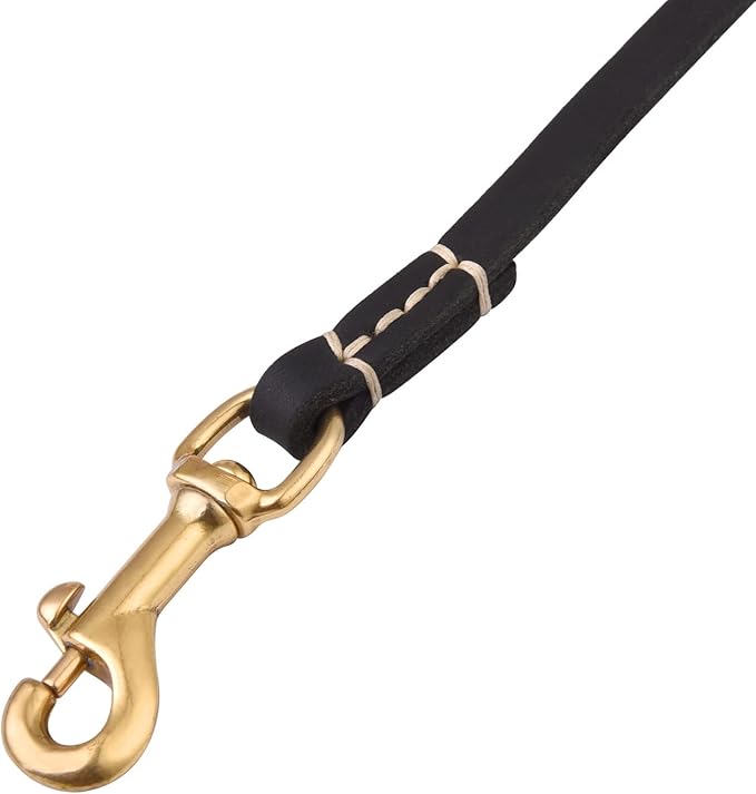 Dog Leash, 4ft 5ft 6ft Geniune Leather Dog Leash for Small Dogs, Dog Training Walking Running Black