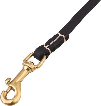Dog Leash, 4ft 5ft 6ft Geniune Leather Dog Leash for Small Dogs, Dog Training Walking Running Black
