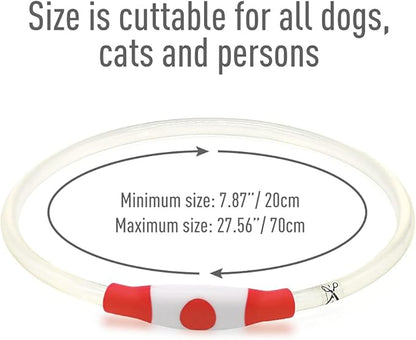 Colaseeme LED Dog Collar, Light Up Dog Collar 1 Count USB Rechargeable TPU Glow Safety Dog Necklace Light, Dog Lights for Medium Large Dogs (Red)