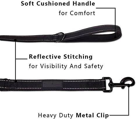 Dog Leash, Heavy Duty Dog Leash, Leashes for Large Breed Dogs .5FT.6FT, Double Handle Dog Leash, Reflective Training Lead, Perfect for Medium to Large Dogs(5FT, Pink)