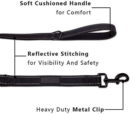 Dog Leash, Heavy Duty Dog Leash, Leashes for Large Breed Dogs .5FT.6FT, Double Handle Dog Leash, Reflective Training Lead, Perfect for Medium to Large Dogs(5FT, Pink)