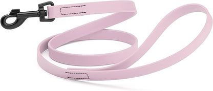 Dogline Biothane Waterproof Dog Leash Strong Coated Nylon Webbing with Black Hardware Odor-Proof Easy to Clean High Performance for Small or Large Dogs Made in USA 4 or 6 ft Lead, Pastel Purple
