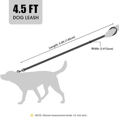 Didog PU Leather Dog Leash for Small Dogs 4.5ft, Soft Padded Handle Dog Leashes for Medium Size, Walking and Training Leashes Faux Leather for Large Pet,Blue