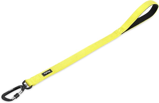 Hyhug Short Dog Leash Heavy Duty Nylon with Comfortable Padded Handle, Durable Training Pet Leashes for Small Medium Large Dogs(24 Inches, Luminous Yellow)
