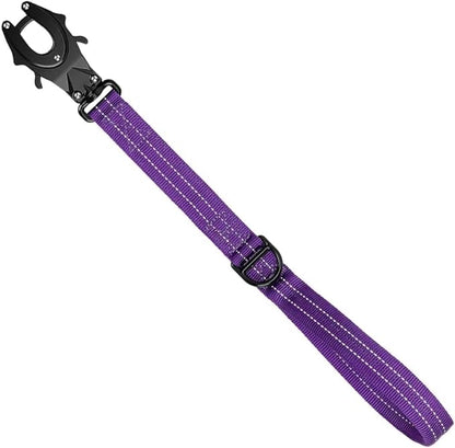 ICEFANG Short Dog Leash 18 Inch Reflective Nylon Traffic Leash with Padded Handle,Heavy Duty Auto Lock Swivel Clip for Medium Large Dogs No Pull Training Walking (Purple, 18 Inch)