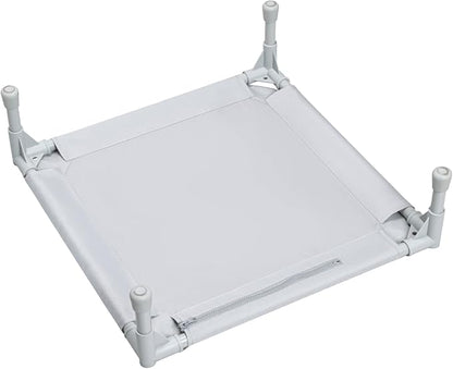 Love&go Elevated Dog Bed with Metal Frame, Cooling Raised Pet Cot for Dog and Cat (S - Grey, Small-18.5x18.5x5.5 inch)