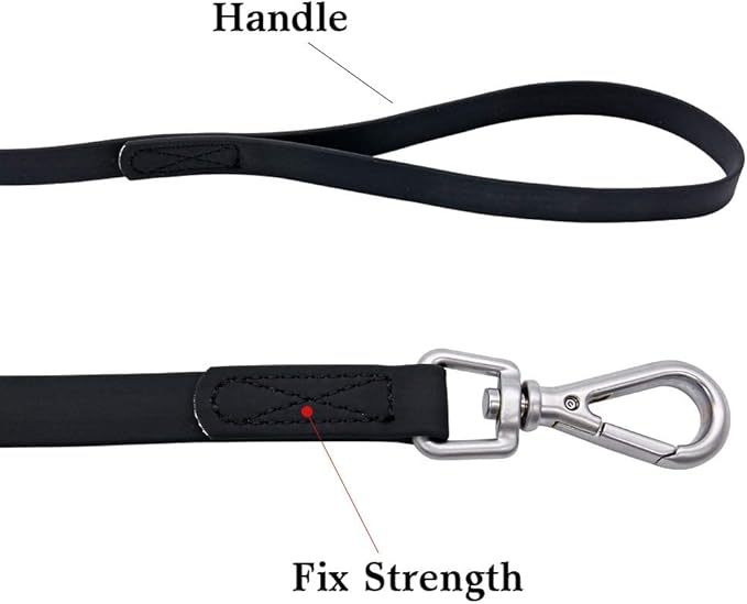 Waterproof Dog Training Leash 50FT 30FT 15FT 10FT 5FT Heavy Duty Recall Long Lead for Large Medium Small Dogs (15FT, Black)