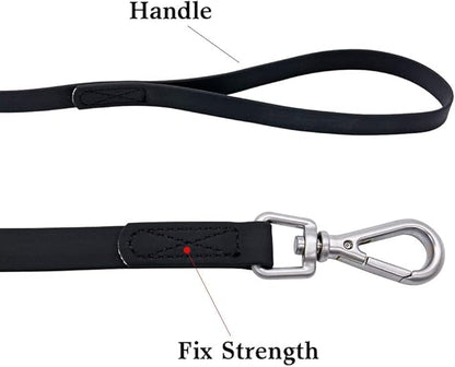Waterproof Dog Training Leash 50FT 30FT 15FT 10FT 5FT Heavy Duty Recall Long Lead for Large Medium Small Dogs (15FT, Black)