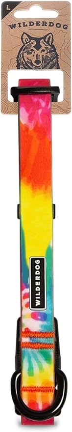 Wilderdog Waterproof Dog Collar - Repels Water & Dirt - Large 17"-24" - Tie Dye