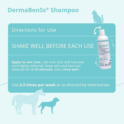 DermaBenSs Shampoo for Dogs, Cats and Horses, 12 Ounce
