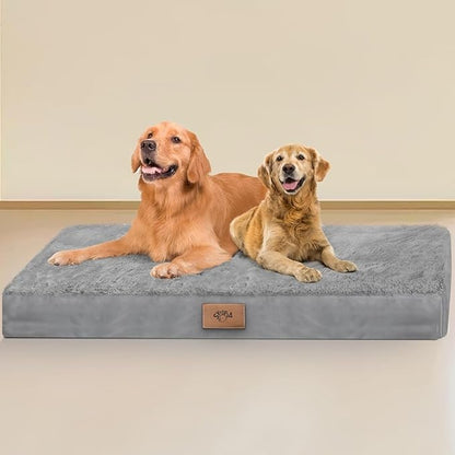 Sytopia Washable Orthopedic Dog Beds, Chew Proof Dog Crate Pad, Orthopedic Tough Washable 42" Pet Mats for Large Pets, Waterproof and Anti-Slip Bottom – XL
