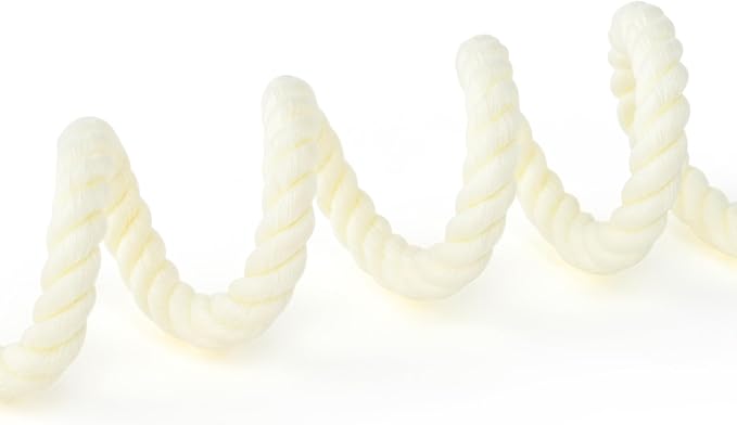 Mile High Life Dog Leash, Braided Cotton Rope Leashes with Leather Tailor Tip with Leather Tip - Heavy Duty Metal Clasp, 4FT, 1/2" Thick - Wedding, Walking Leash for Medium Large Dogs(Cream White)