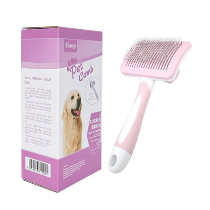 A Cute Pet Self Cleaning Slicker Brush for Small Dogs, Cats and Rabbits, Used for Hair Removal, Massage and Grooming, Combining Elegance and Practicality