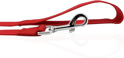 Nylon Dog Leash 10 Feet Long, Walking Training Dog Leashes for Medium Large Dogs, 1 Inch Wide (Red)