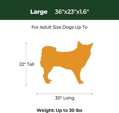 BALANCE Dog Crate Bed, Orthopedic Dog Bed Pad with Waterproof Liner, Washable Crate Foam Pet Mat for Large, Medium, Puppy Dogs Breeds, Mint Leaf, 36“x23”x1.6“
