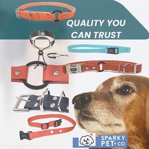 Sparky Pet Co - Zeus ECollar Replacement Strap - Bungee Loop Dog Collar - Waterproof Biothane - Adjustable - Double Buckle - Quick Snap Metal Clasp - for Invisible Fence Systems - 1"x 30" Grey Camo