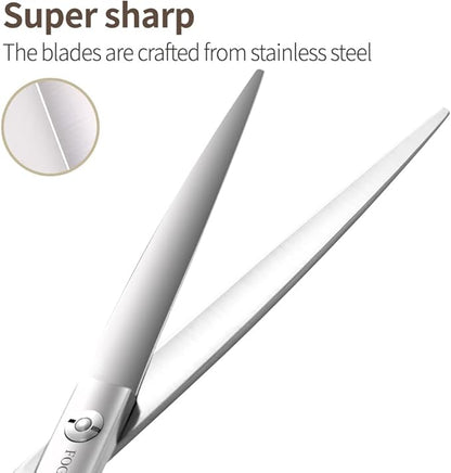 Professional Dog Grooming Scissors Straight 7.0'' Pet Grooming Shears for Cutting Dogs Thick Hair Small Medium Pet Cat (7.0 In, Straight)