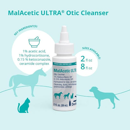 Otic Cleanser for Dogs, Cats, and Horses, 2 oz
