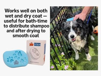Dog/Cat Curry Brush for Grooming - Tubby Potato™ - Removable Screen, Grooming Massage Bath Brush, Soft Shampoo Scrubber, Washing Scrub Comb with Silicone Bristles for Short & Long Hair Pets