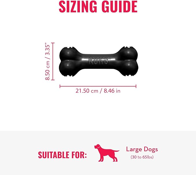KONG - Extreme Goodie Bone - KONG's Most Durable Natural Rubber Dog Bone for Power Chewers - Black - For Large Dogs