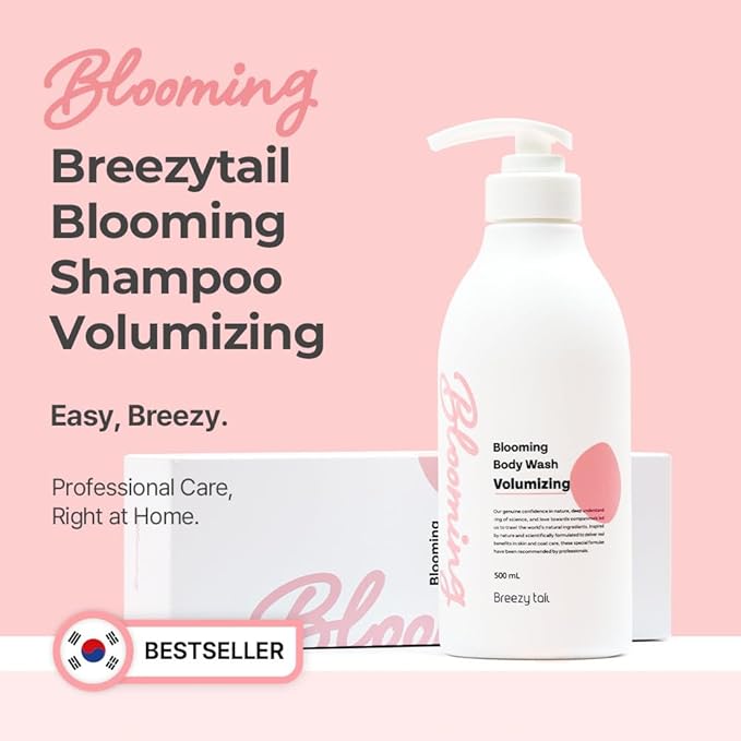 Breezytail Blooming Volumizing Dog Shampoo, Loved by Top Korean Groomers, Volumizing Formula for a Shiny & Fluffy Coat – Easy Breezy, Professional Care at Home (16.9 fl oz/500ml) (10.1 fl oz)