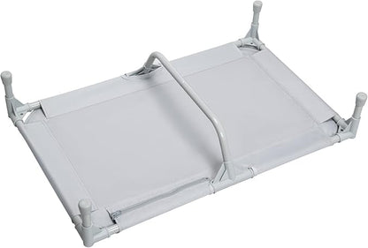 Love&go Elevated Dog Bed with Metal Frame, Cooling Raised Pet Cot for Dog and Cat (M - Grey, Medium-29.9x19.5x5.5 inch)