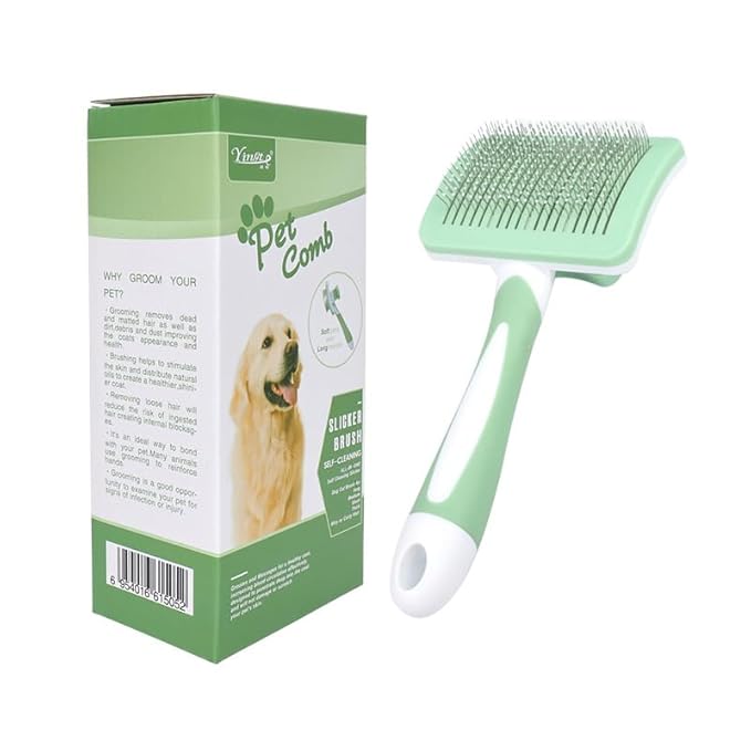 A Cute Pet Self Cleaning Slicker Brush for Small Dogs, Cats and Rabbits, Used for Hair Removal, Massage and Grooming, Combining Elegance and Practicality