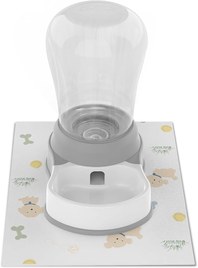 STALTWO 1.58 Gallon Automatic Dog Water Bowl Dispenser - Staltwo Premium Pet Water Dispenser with Non-Slip Mat, Large Capacity Water Feeder for Cats and Dogs, BPA-Free, 1.58 Gallon Grey