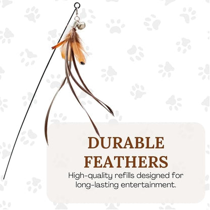 GADGETSOLOGY Interactive Bird Simulation Cat Toy Set Interactive Cat Toys for Indoor Cats Cat Feather Toy 5 Replacement Birds Realistic Feathers & Bells