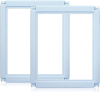 LoveTail DIY Clear Acrylic Dog Playpen House,Quick Easy Assembly and Disassembly,Strong Floor Suction,Indoor and Outdoor Use,Easy Cleansing Puppy Fence (Sky Blue, 23.6" H, 2PCS)