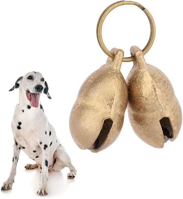 kcrygogo Brass Bell for Medium/Large Dogs Loud & Clear Bells for Collar/Leash Bell Tracker Noise Maker Anti-lost Bell(4pcs)