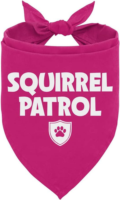 Squirrel Patrol Dog Bandana, Pink Dog Bandana, Funny Cute Dog Bandana, Pet Dog Triangle Scarf, Dog Bandana for Small Medium Large Dogs, Gift for Dog Lover (D21)