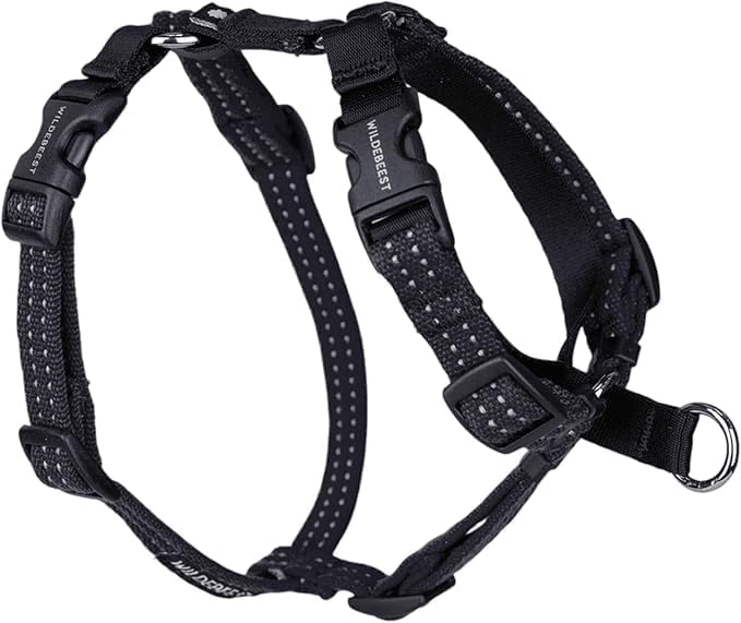 Wildebeest Valencia No Pull Dog Harness | Front and Back Leash Clips | Soft Padded Straps | Lightweight, Adjustable, Easy On/Off for Training and Dog Walking | X-Small Black