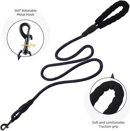 Dog Harness No Pull Adjustable Reflective,for Medium and Large Small Dog with Leash 59.06in (Dark Blue, L)