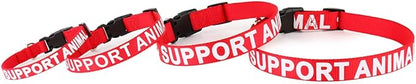 Plutus Pet Support Animal Collar,Printed in Large Letters on Nylon Webbing,Prevents Accidents by Warning Others of Your Dog in Advance,Two Colors,Four Sizes,Neck 16-24 inch,Large,Red