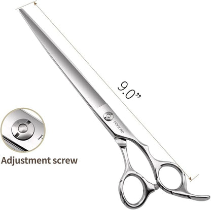 9.0'' Dog Grooming Scissors Straight Professional Pet Grooming Shears for Thick Long Hair Large Dog Cat (9.0 In, Straight)
