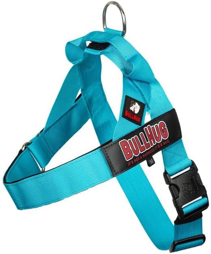 BULLHUG Adjustable Dog Harness– No Pull, No Choke – for English Bulldogs, French Bulldogs, Pugs & Broad-Chested Breeds – Easy, Safe Walks (Teal, Small)