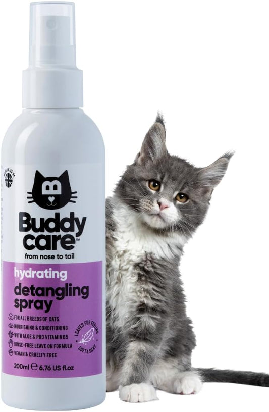 Buddycare Detangling Spray for Cats - Effective Cat Matted Fur Remover and Detangle Spray to Promote a Healthy Coat, Easily Removes Matted Hair for a Smooth and Shiny Coat