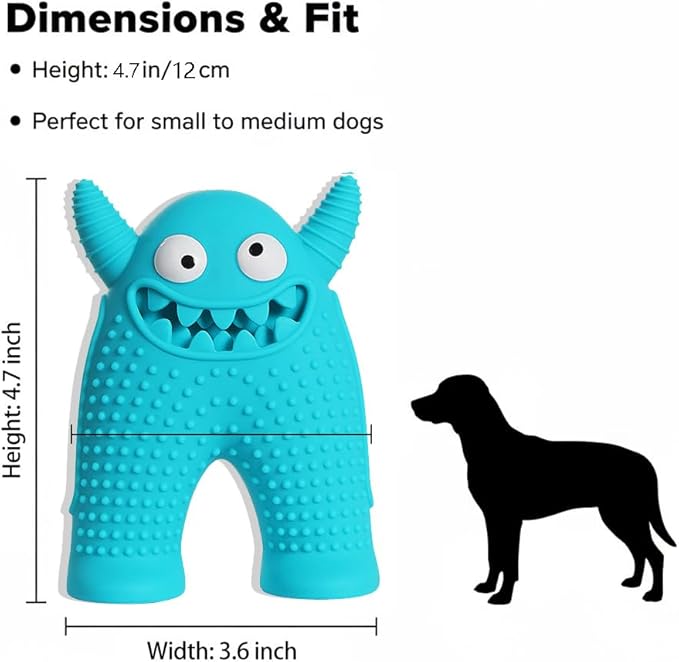 LOS ANDES Squeaky Dog Toys for Medium Small Dogs, Cute Monster Pet Toy, Silicone Toy with Interactive Squeaker to Kill Boring Time