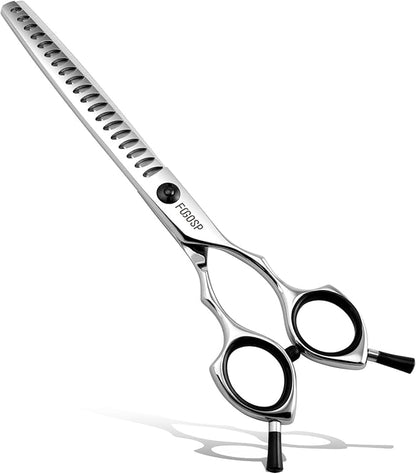 Chunkers Dog Grooming Scissors Professional Thinning Shears for Dogs Trimming 70% Thinning Rate 19 Teeth Symmetric Handle Light Weight for Pet Groomers or Family DIY Use